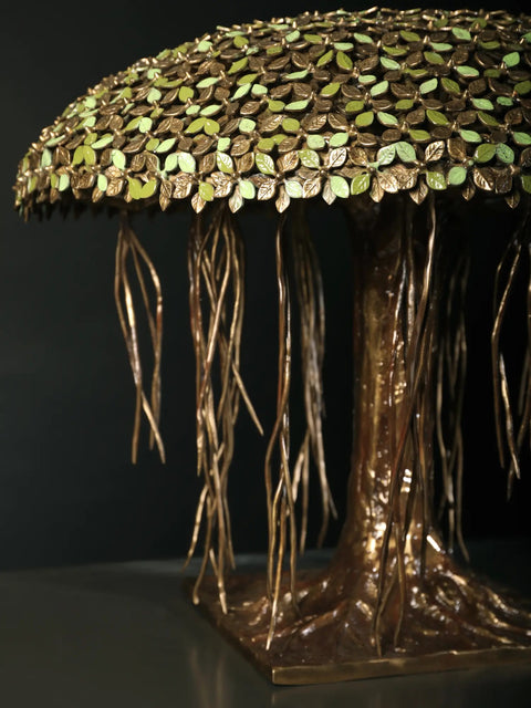24" Superfine Round Shape Tree in Brass | Home Decor