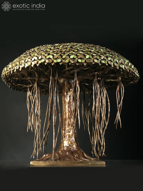 24" Superfine Round Shape Tree in Brass | Home Decor