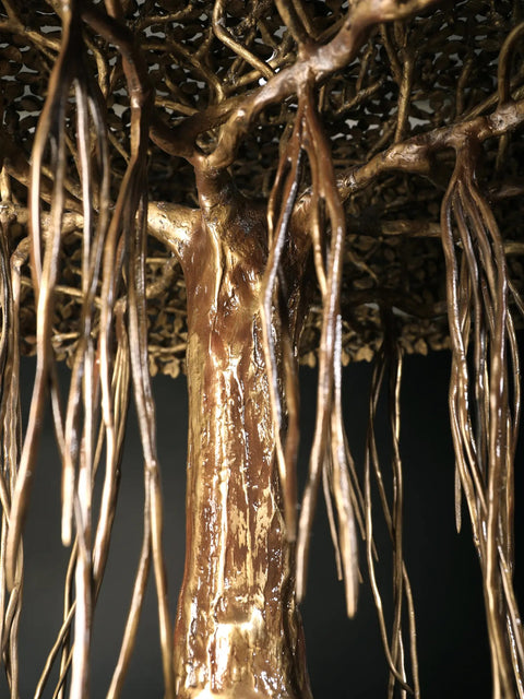 24" Superfine Round Shape Tree in Brass | Home Decor