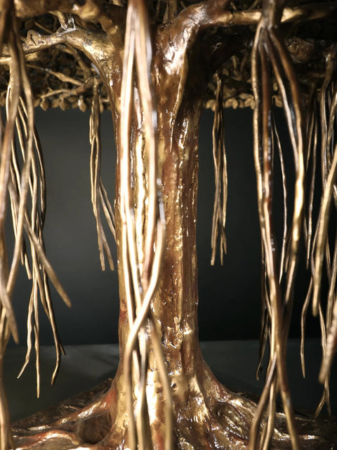 24" Superfine Round Shape Tree in Brass | Home Decor