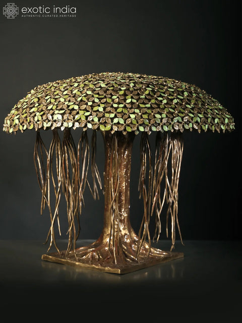 24" Superfine Round Shape Tree in Brass | Home Decor