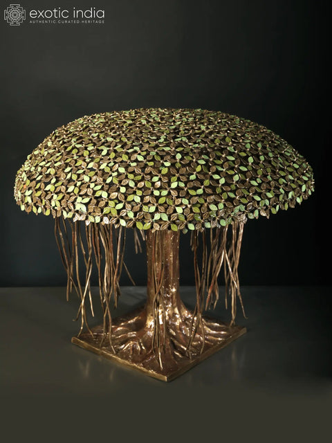 24" Superfine Round Shape Tree in Brass | Home Decor