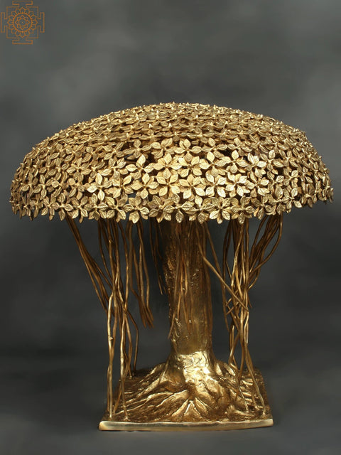 24" Superfine Round Shape Tree in Brass | Home Decor