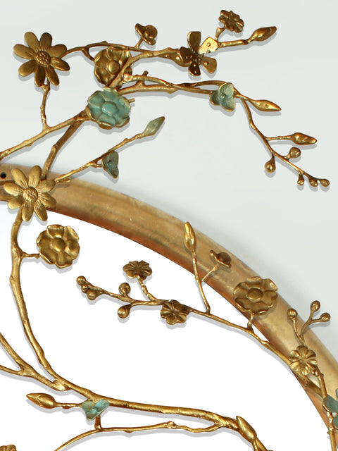 44" Designer Mirror with Flowers & Buds | Room Decor Item