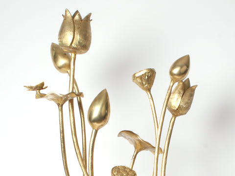 34" Brass Exquisite Tulip Flowers Bouquet