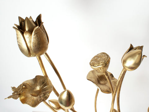 34" Brass Exquisite Tulip Flowers Bouquet