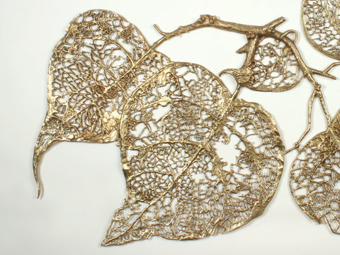 Designer Hollow Leaves | Wall Decor | Brass