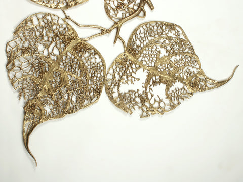 Designer Hollow Leaves | Wall Decor | Brass