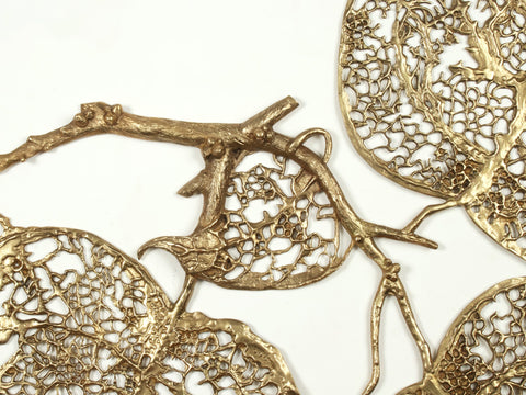 Designer Hollow Leaves | Wall Decor | Brass