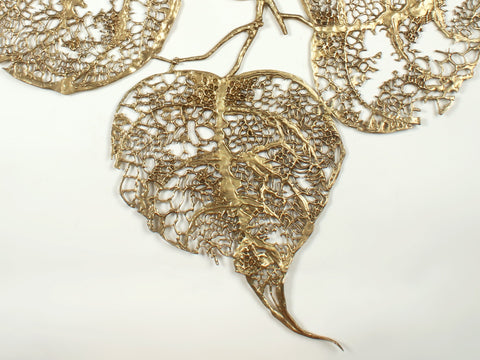 Designer Hollow Leaves | Wall Decor | Brass