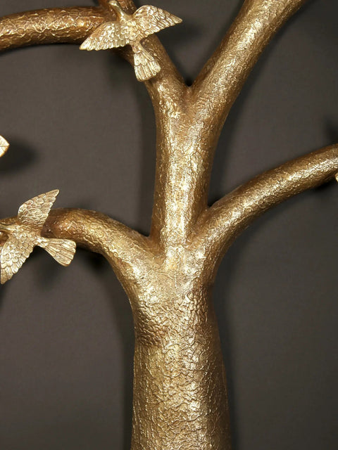 74" Super Large Brass Tree of Life with Five Different Leaves Design | Wall Mounted