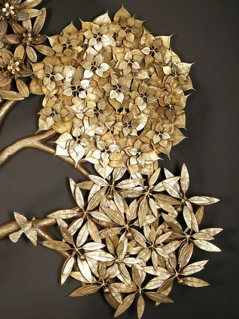 74" Super Large Brass Tree of Life with Five Different Leaves Design | Wall Mounted