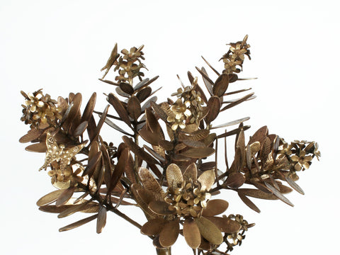 28" Brass Flower Tree with Butterflies