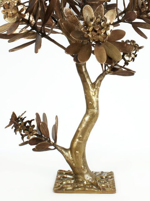 28" Brass Flower Tree with Butterflies