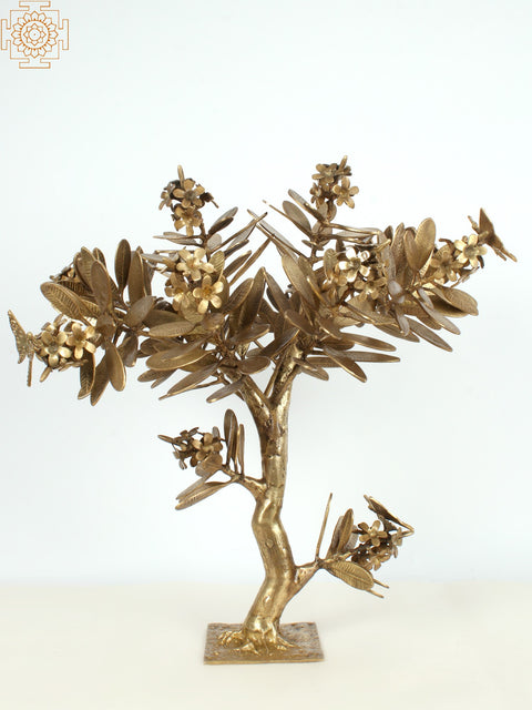27" Guava Tree with Butterflies in Brass