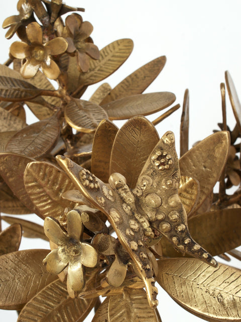 27" Guava Tree with Butterflies in Brass