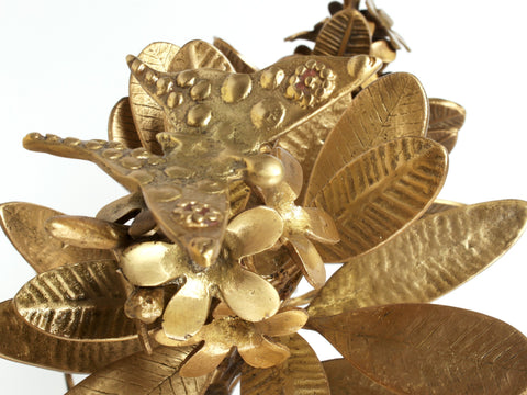 27" Guava Tree with Butterflies in Brass