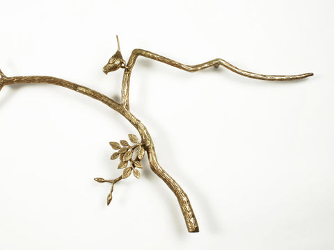 56'' Large Birds in Branch Door Handle | Brass