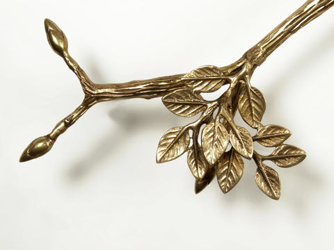 56'' Large Birds in Branch Door Handle | Brass