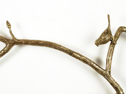 56'' Large Birds in Branch Door Handle | Brass