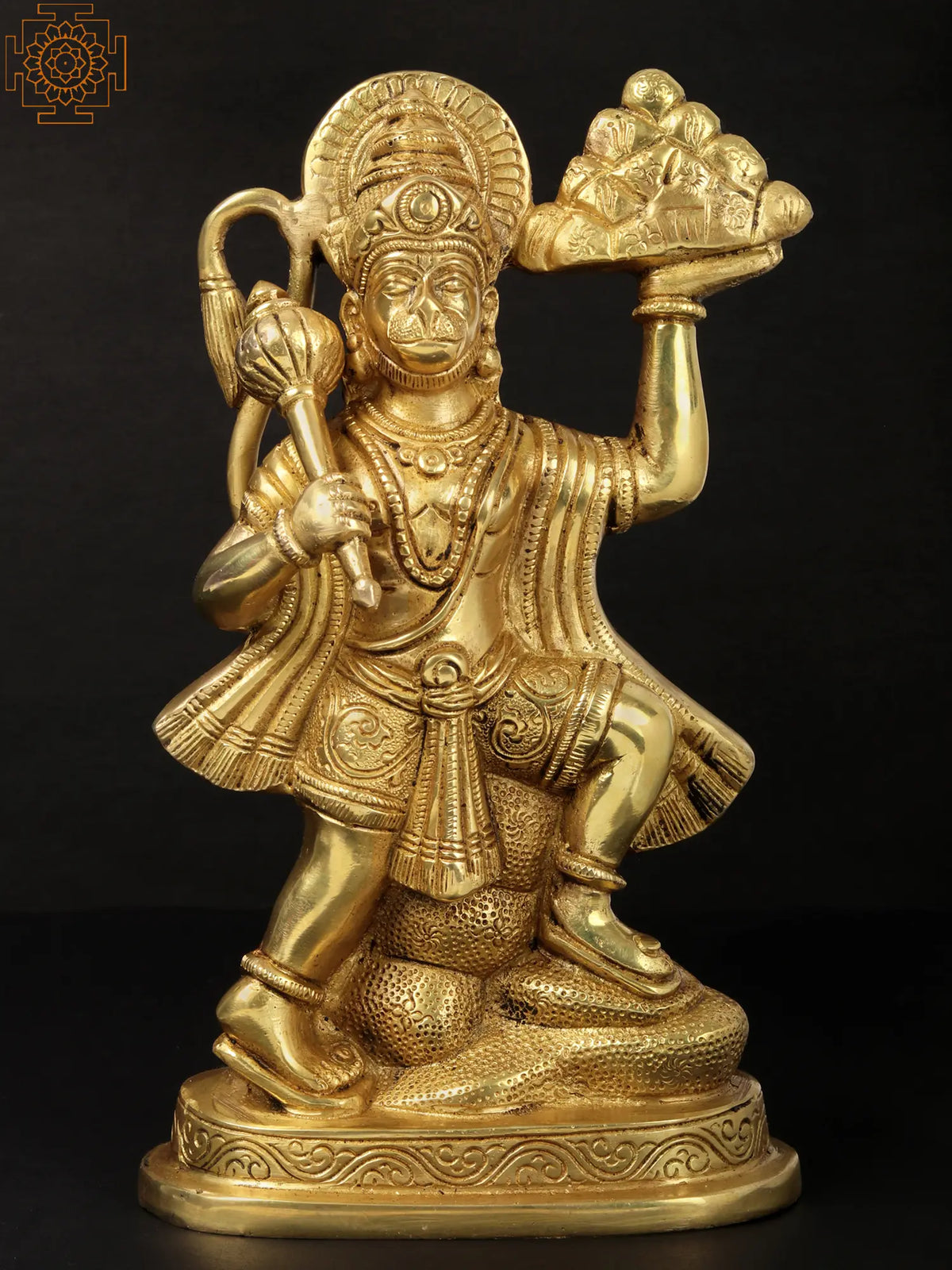 Anjaneyar (Hanuman) Carrying Sanjeevani | Brass Statue