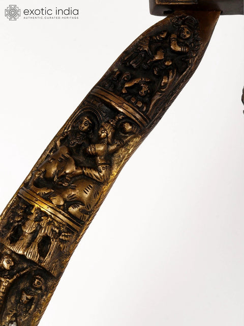 Krishna Leela (Story) Arch with Bell and Shiva on Top