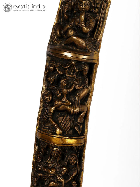 Krishna Leela (Story) Arch with Bell and Shiva on Top