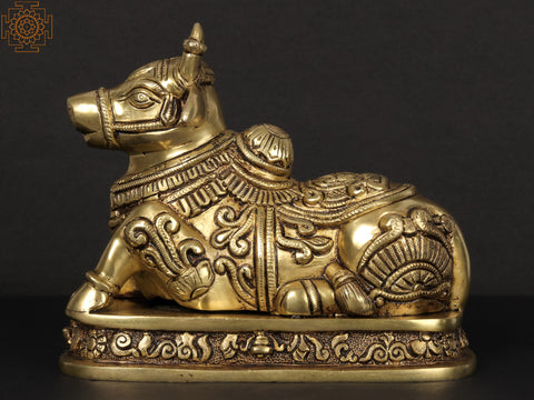 7'' Nandideva : Vahana Of Lord Shiva | Brass
