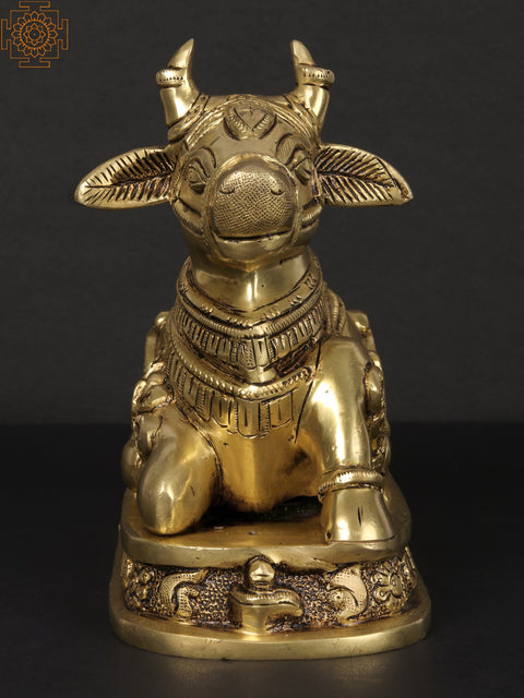 7'' Nandideva : Vahana Of Lord Shiva | Brass