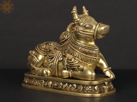 7'' Nandideva : Vahana Of Lord Shiva | Brass