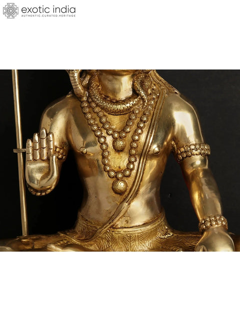 18'' Blessing Lord Mahadeva (Shiva) With Trident | Brass