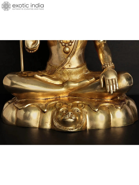 18'' Blessing Lord Mahadeva (Shiva) With Trident | Brass