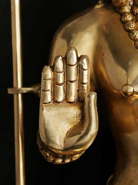 18'' Blessing Lord Mahadeva (Shiva) With Trident | Brass