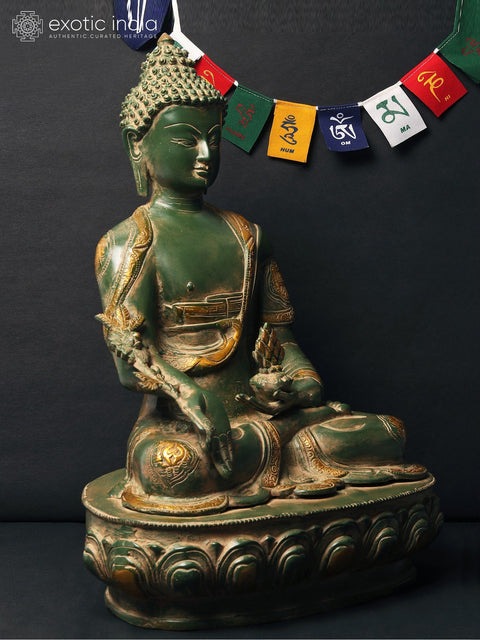 16'' Medicine Buddha With Bowl Of Gems | Brass