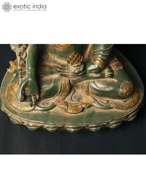 16'' Medicine Buddha With Bowl Of Gems | Brass