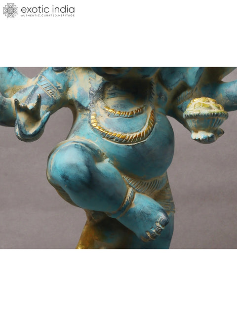 15" Six Armed Dancing Bal Ganesha in Brass