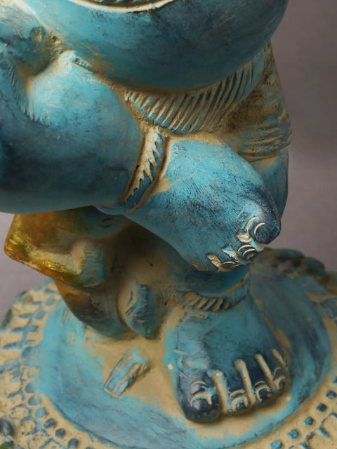 15" Six Armed Dancing Bal Ganesha in Brass
