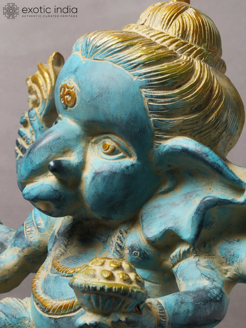 15" Six Armed Dancing Bal Ganesha in Brass
