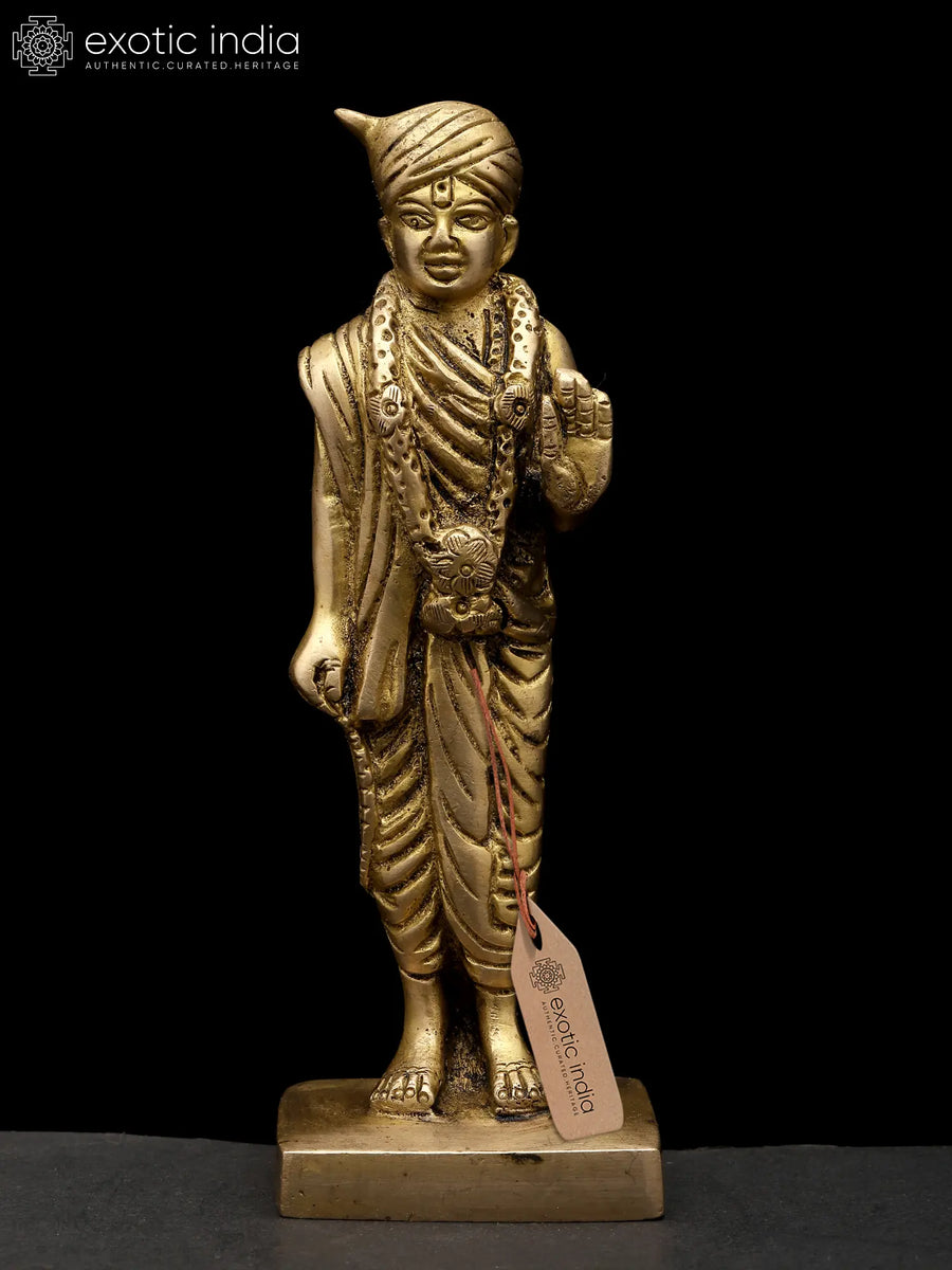 6" Swaminarayan Brass Statue for Home Pooja