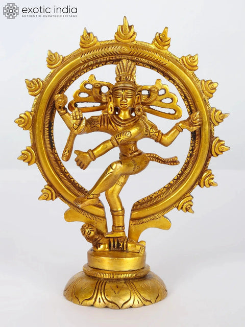 7" Nataraja - Dancing Lord shiva in Brass