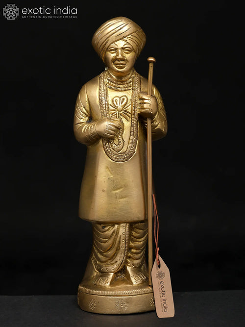 7" Shri Jalaram Bapa Brass Statue for Pooja