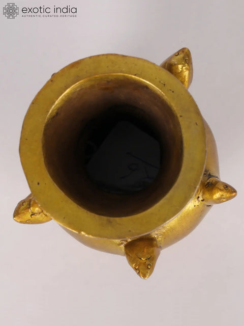 3" Brass Kalash with Snakes for Worshipping Lord Shiva