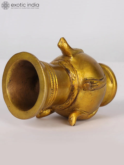 3" Brass Kalash with Snakes for Worshipping Lord Shiva