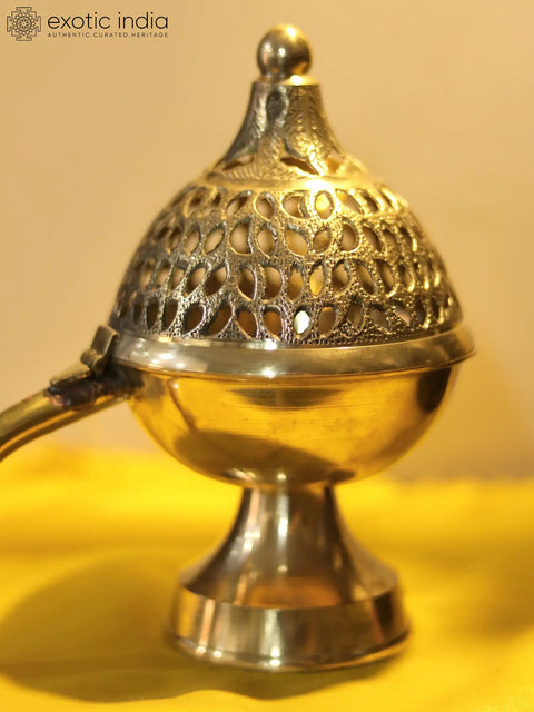 Designer Brass Incense Burner with Handle