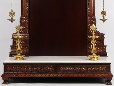 71'' Super Large Thiruvachi Wooden Frame For Hindu Idols | Made In India | Wood and Marble
