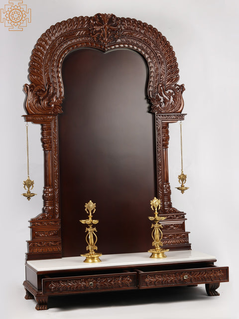 71'' Super Large Thiruvachi Wooden Frame For Hindu Idols | Made In India | Wood and Marble