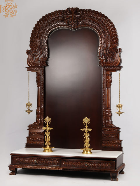 71'' Super Large Thiruvachi Wooden Frame For Hindu Idols | Made In India | Wood and Marble