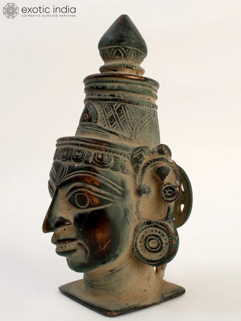 6" Lord Shiva Head in Brass