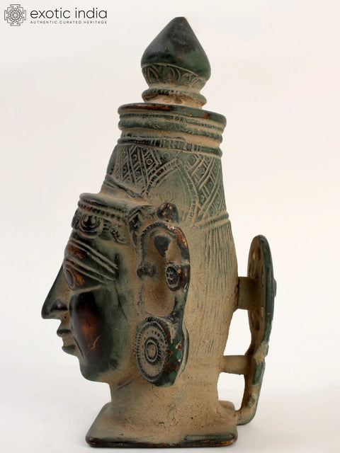 6" Lord Shiva Head in Brass