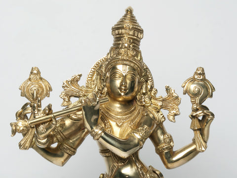 21'' Superfine Lord Krishna as Vishnu Avatar Statue In Brass